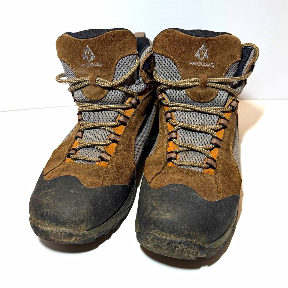 Vasque Men's Hiking Boots Brown Gray Black Leather US 9.5 Medium MPN 7214